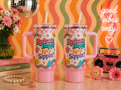 Hydrate Happy Custom Hydration Tumbler