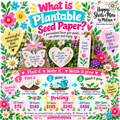 Personalized Plantable Seed Paper Keepsakes & Event Gifts