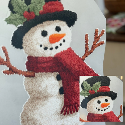 Snowman Faux embroidery