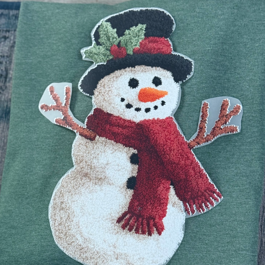 Snowman Faux embroidery