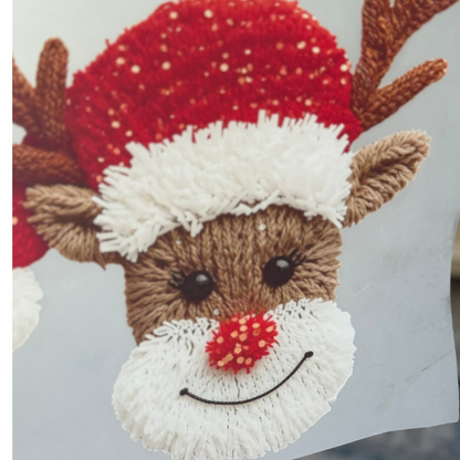 Reindeer Faux embroidery