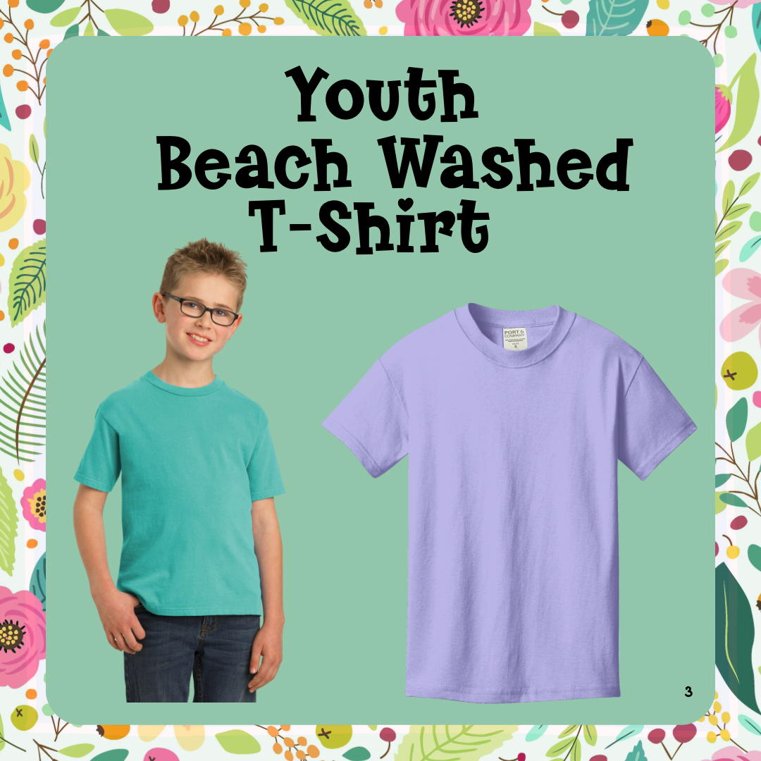 Youth Beach Washed T-Shirt-Customized