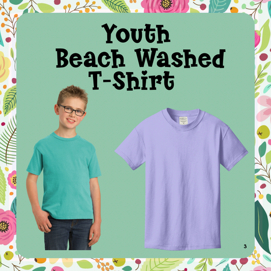 Youth Beach Washed T-Shirt-Customized