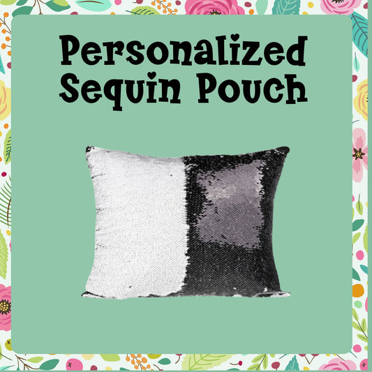Sequin zipper pouch  with custom design