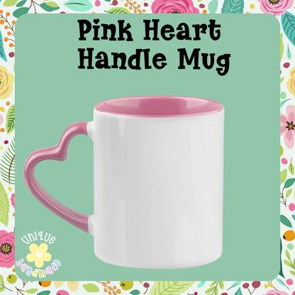 Pink Heart Handle Mug
