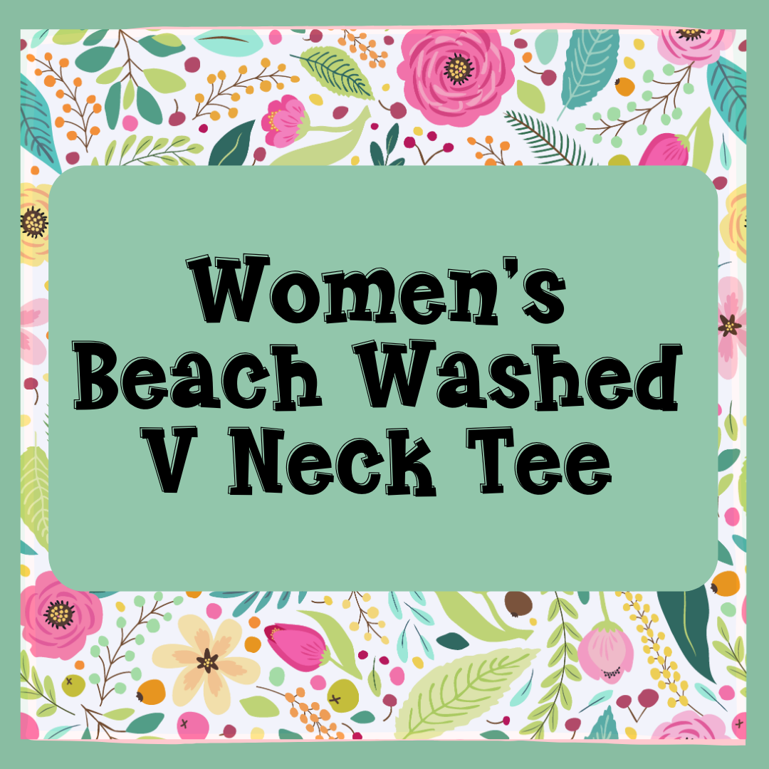 Women’s Beach Wash Garment Dyed V Neck T- Shirt