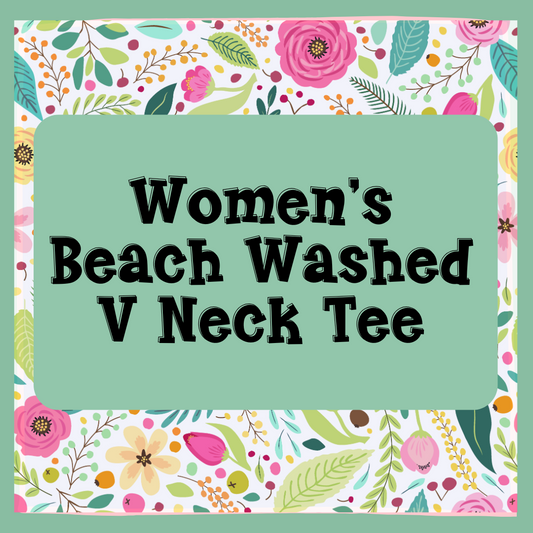 Women’s Beach Wash Garment Dyed V Neck T- Shirt