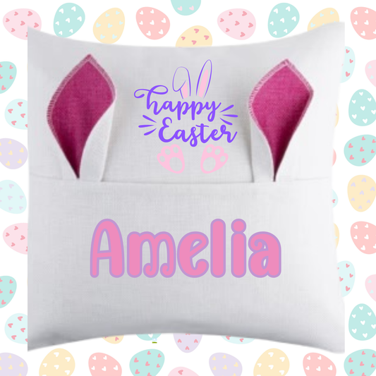Personalized Bunny Ears Easter Pocket Pillow