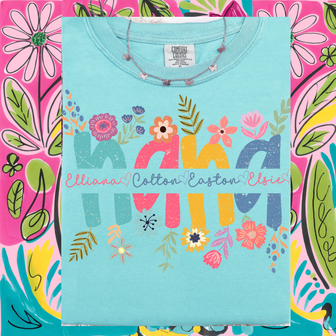 Custom Mom/Mama/Mimi/Nana/Grandma Names T-Shirt