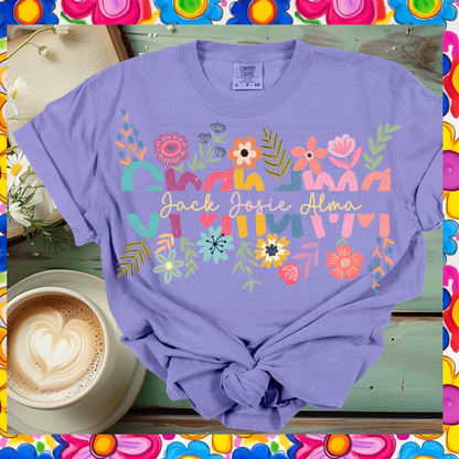Custom Mom/Mama/Mimi/Nana/Grandma Names T-Shirt