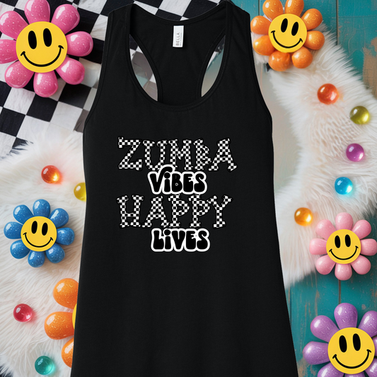 Zumba Vibes, Happy Lives- B/W- TShirt or Tank Top