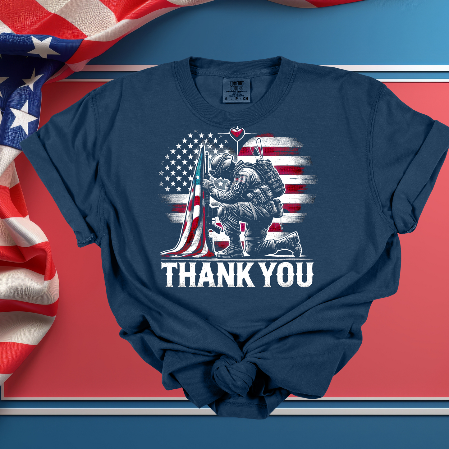 Thank you kneeling soldier Short Sleeve Tee