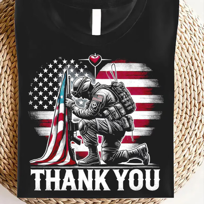 Thank you kneeling soldier Short Sleeve Tee
