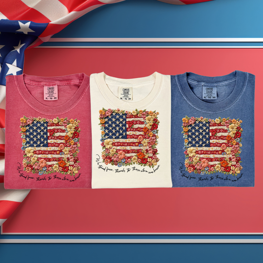 Floral Flag Short Sleeve Tee