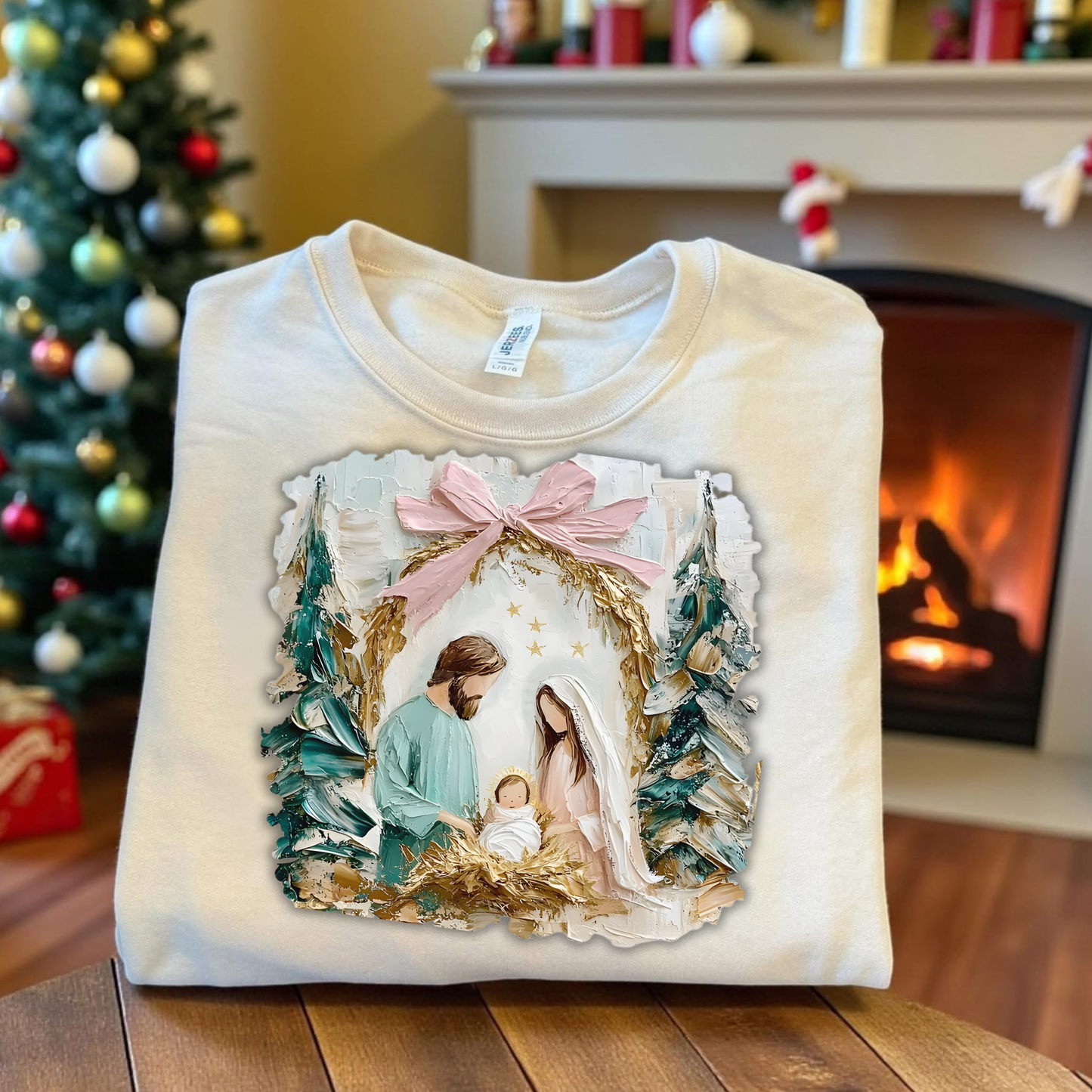 Painted Effect Manger Scene