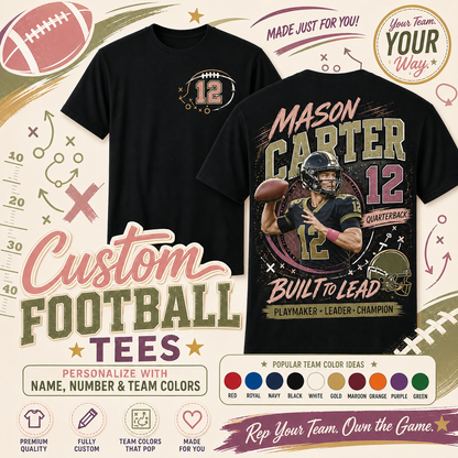 Custom Sports Tees/ Optional Add on Water Bottle
