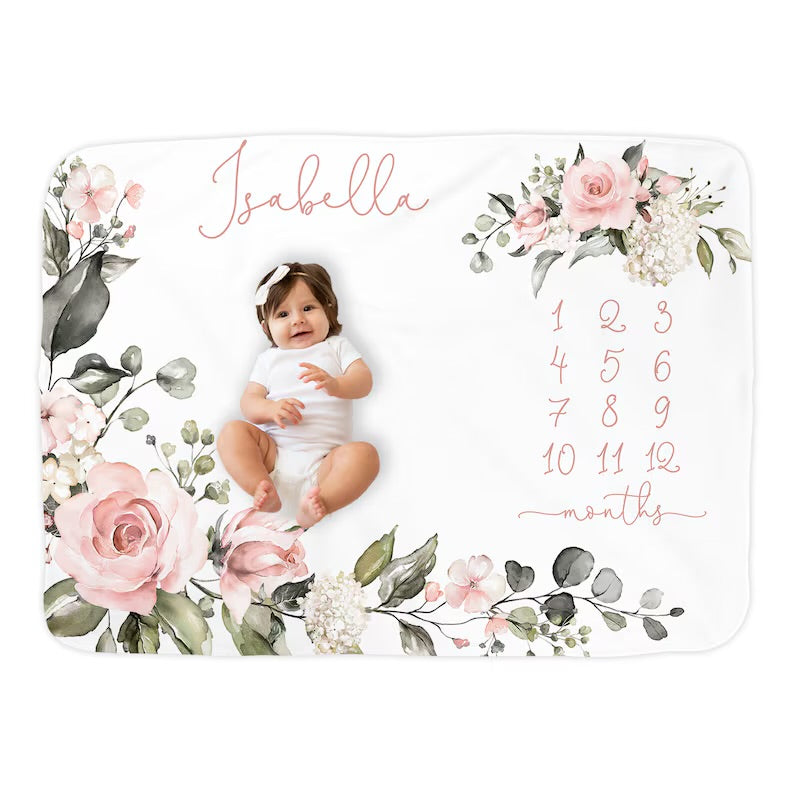 Personalized Baby Milestone Blanket