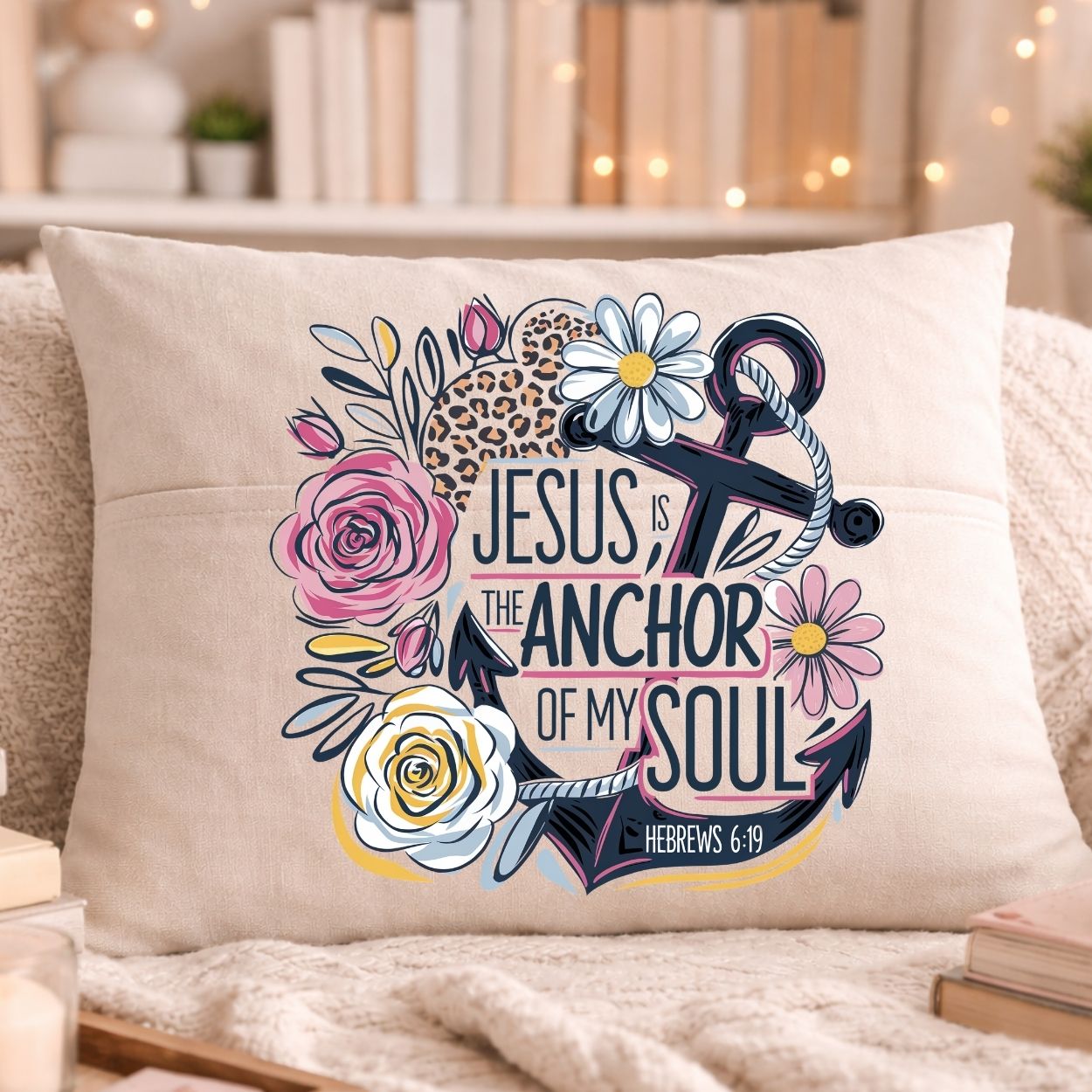 Throw Pillow-Jesus is the Anchor of my Soul