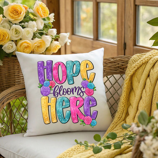 Throw Pillow-Hope Grows Here