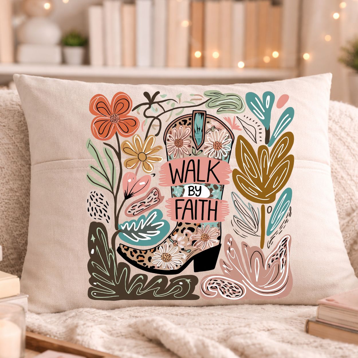 Throw Pillow-Walk by Faith