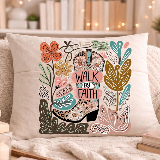 Throw Pillow-Walk by Faith
