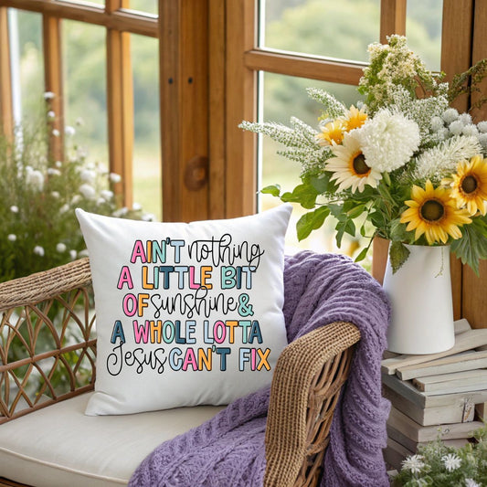 Throw Pillow-Sunshine and Jesus