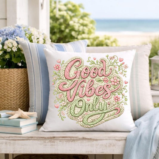 Throw Pillow- Good Vibes Only