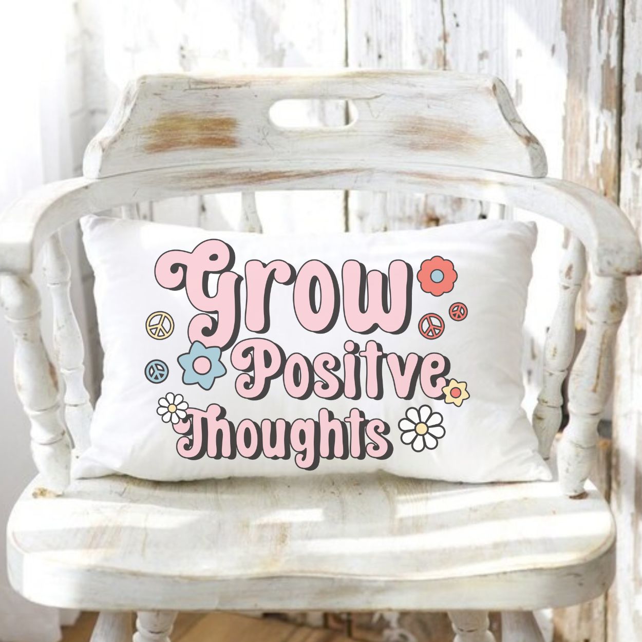 Throw Pillow- Grow Positive Thoughts