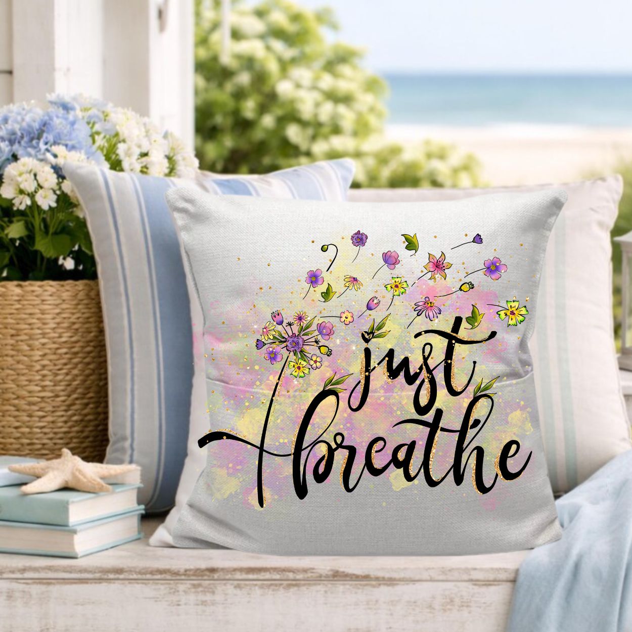 Throw Pillow- Just Breathe