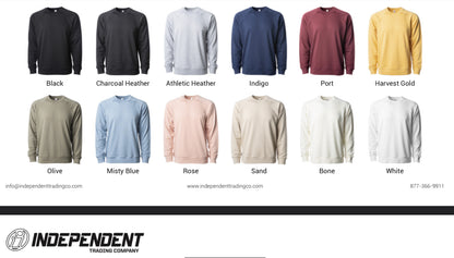 Independent Trading Co. Loopback Terry Crewneck Sweatshirt