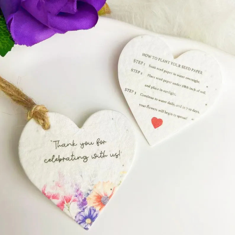 Personalized Plantable Seed Paper Party Favors | Custom Wildflower Favors