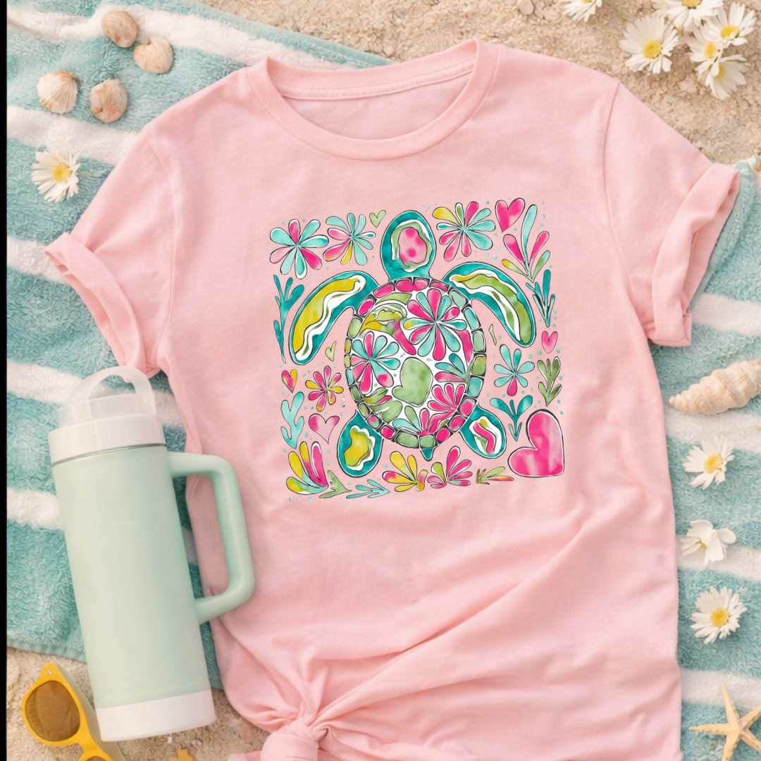 Boho Marine Life- Hand Drawn Sea Turtle