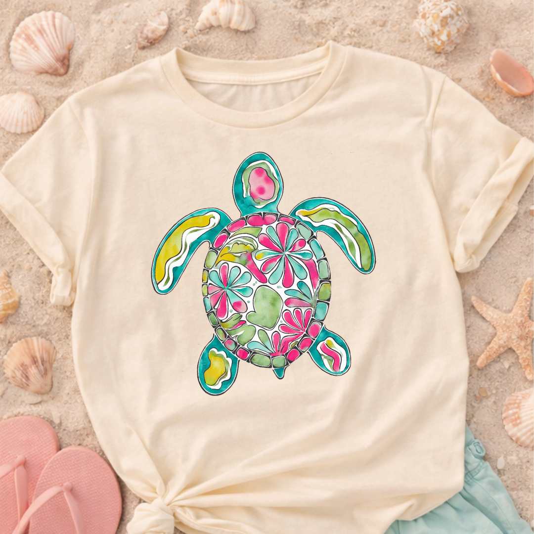 Boho Marine Life- Hand Drawn Sea Turtle
