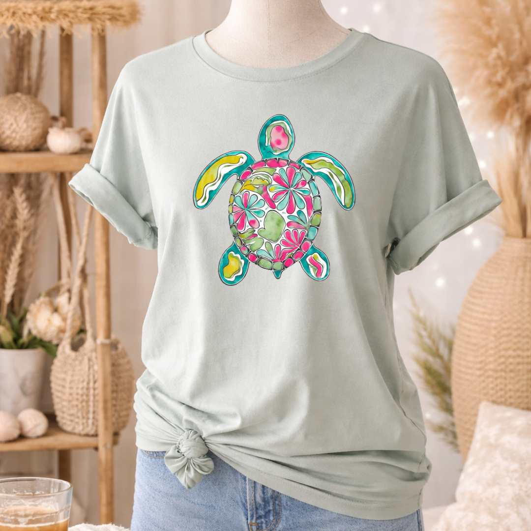 Boho Marine Life- Hand Drawn Sea Turtle