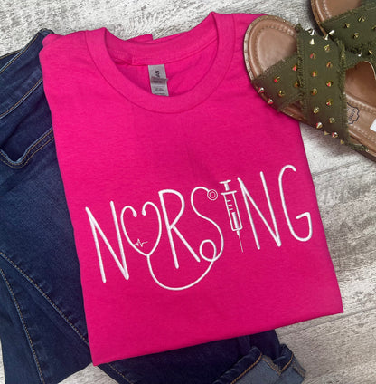 Love for Nursing Embroidered Design -Tee or Sweatshirt