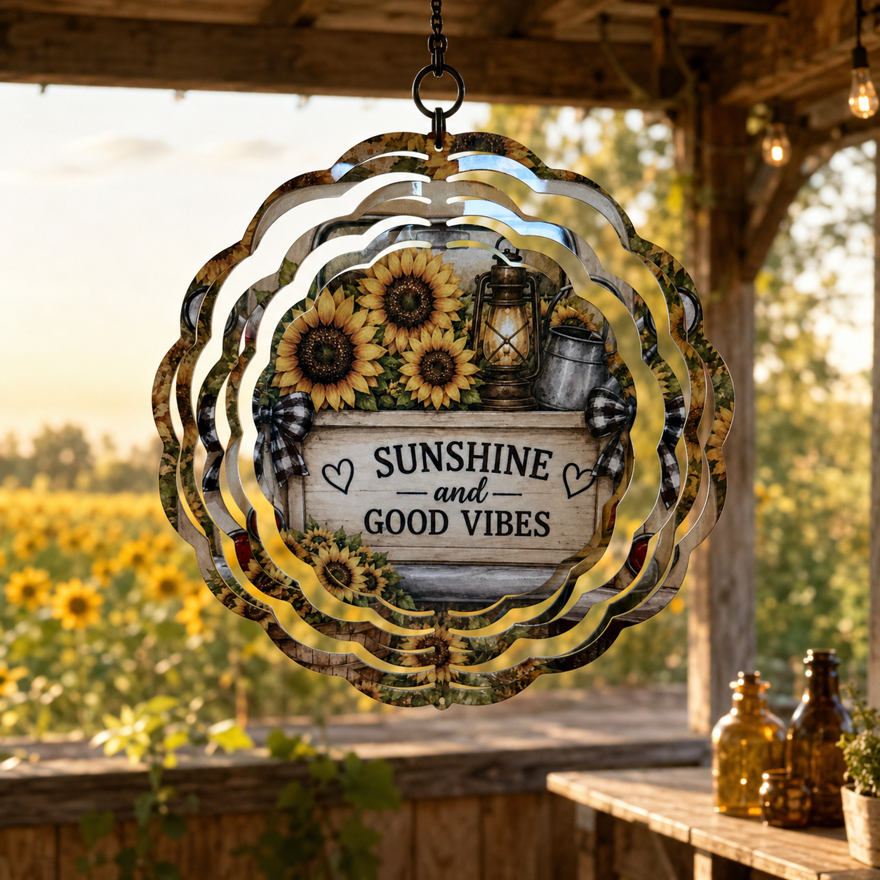 Sunflower Themed Wind Spinner- Choose your favorite design!