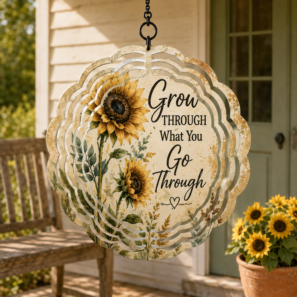 Sunflower Themed Wind Spinner- Choose your favorite design!