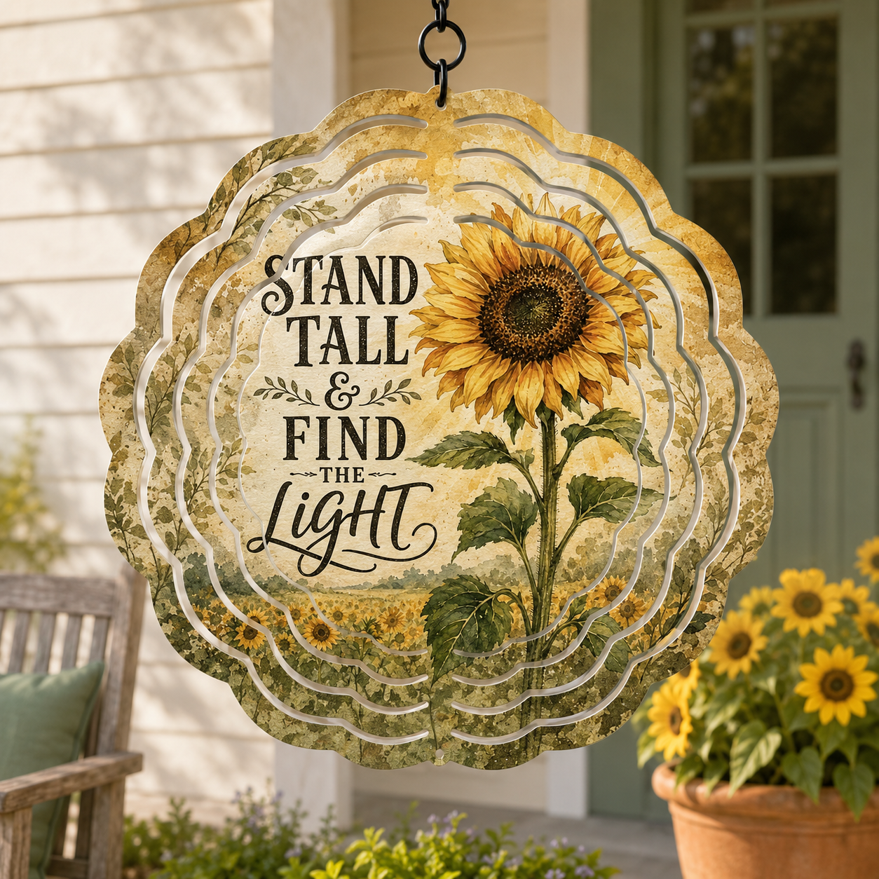 Sunflower Themed Wind Spinner- Choose your favorite design!