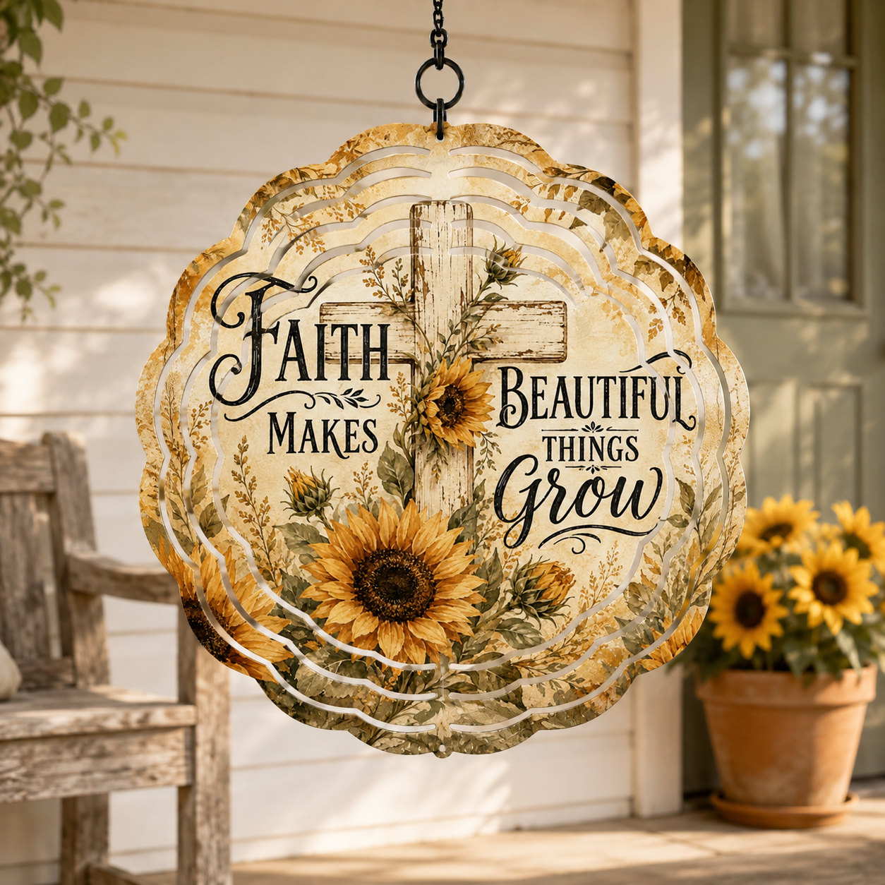 Sunflower Themed Wind Spinner- Choose your favorite design!