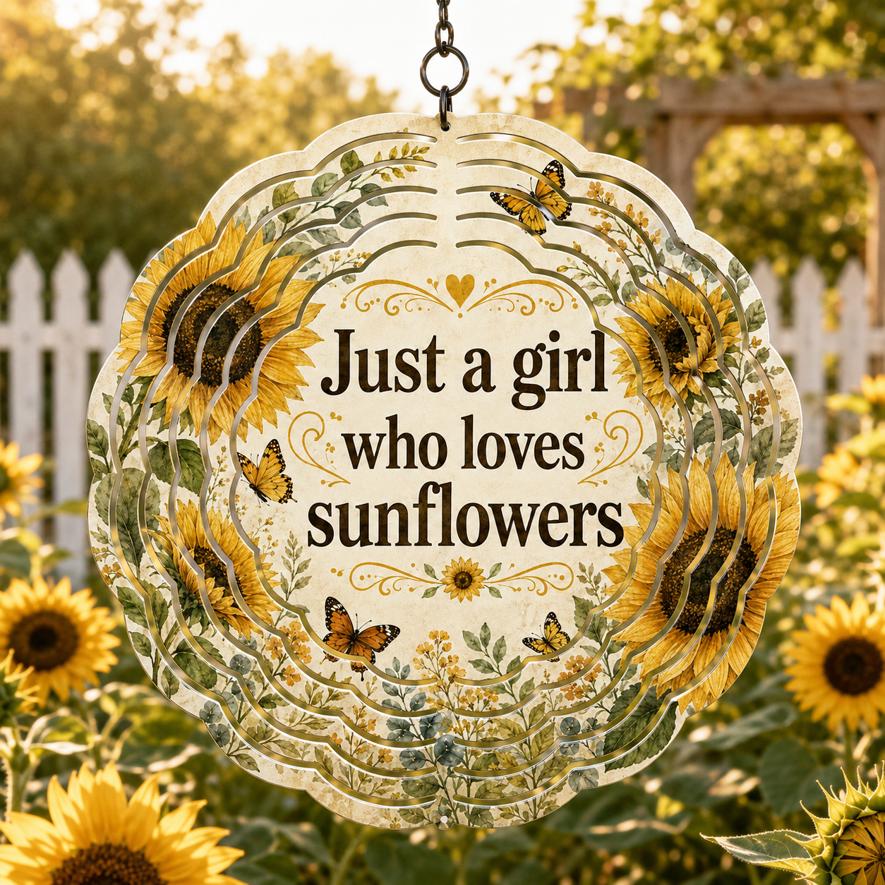 Sunflower Themed Wind Spinner- Choose your favorite design!