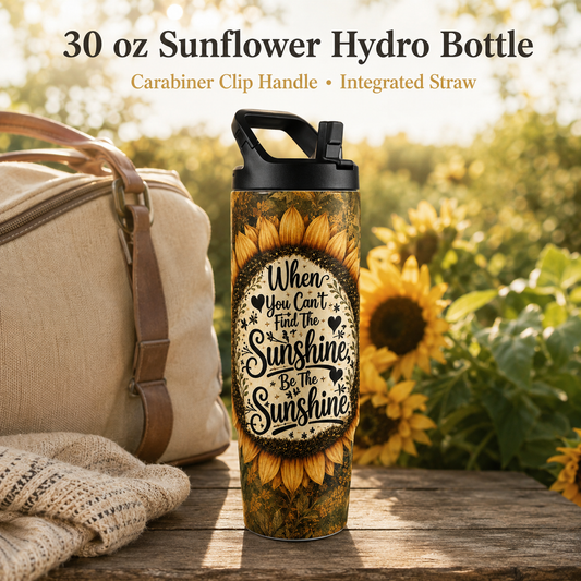 Sunshine and Sunflowers Themed 30 oz Hydro Bottle