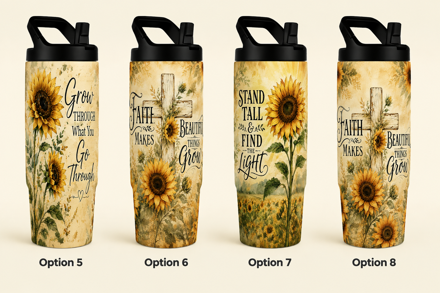 Sunshine and Sunflowers Themed 30 oz Hydro Bottle
