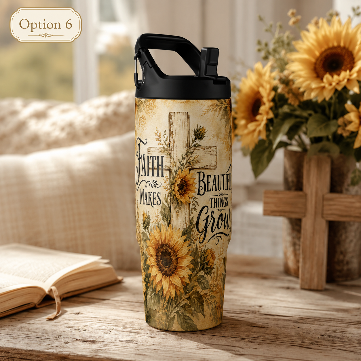 Sunshine and Sunflowers Themed 30 oz Hydro Bottle