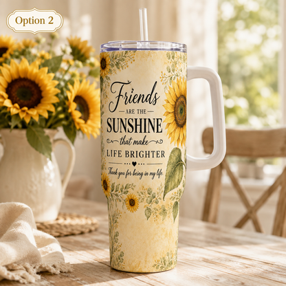 Sunflowers and Sunshine Themed 40oz. Tumbler