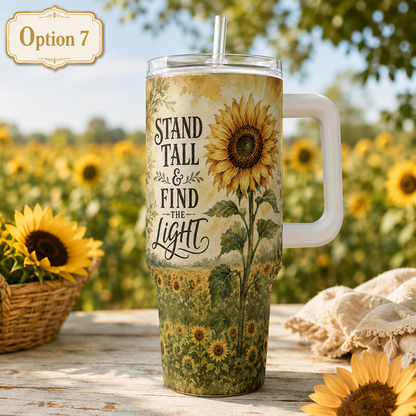 Sunflowers and Sunshine Themed 40oz. Tumbler