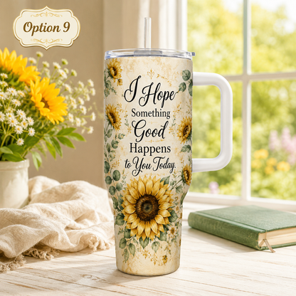 Sunflowers and Sunshine Themed 40oz. Tumbler
