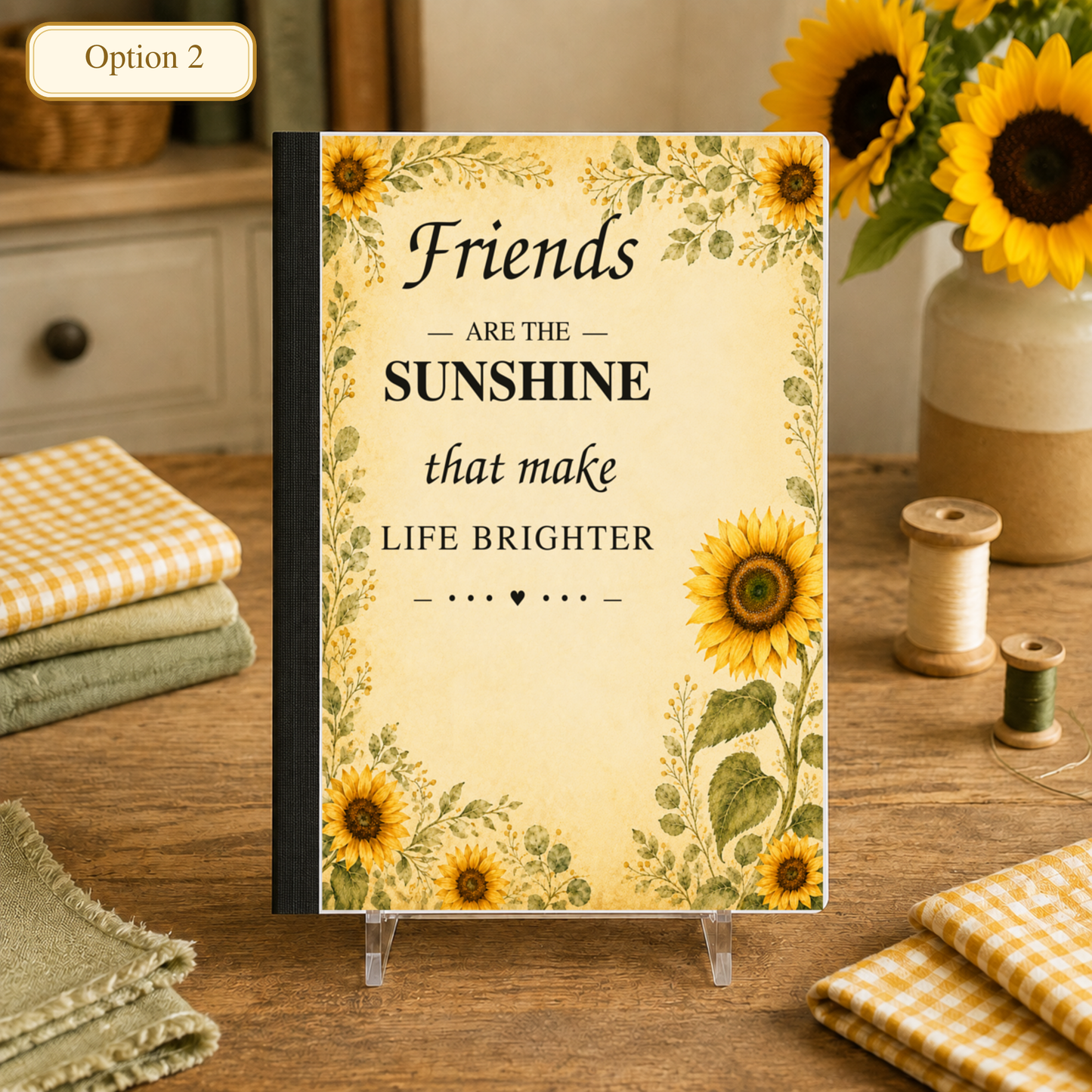 Sunflowers, Sunshine and Smiles- Custom Notebooks