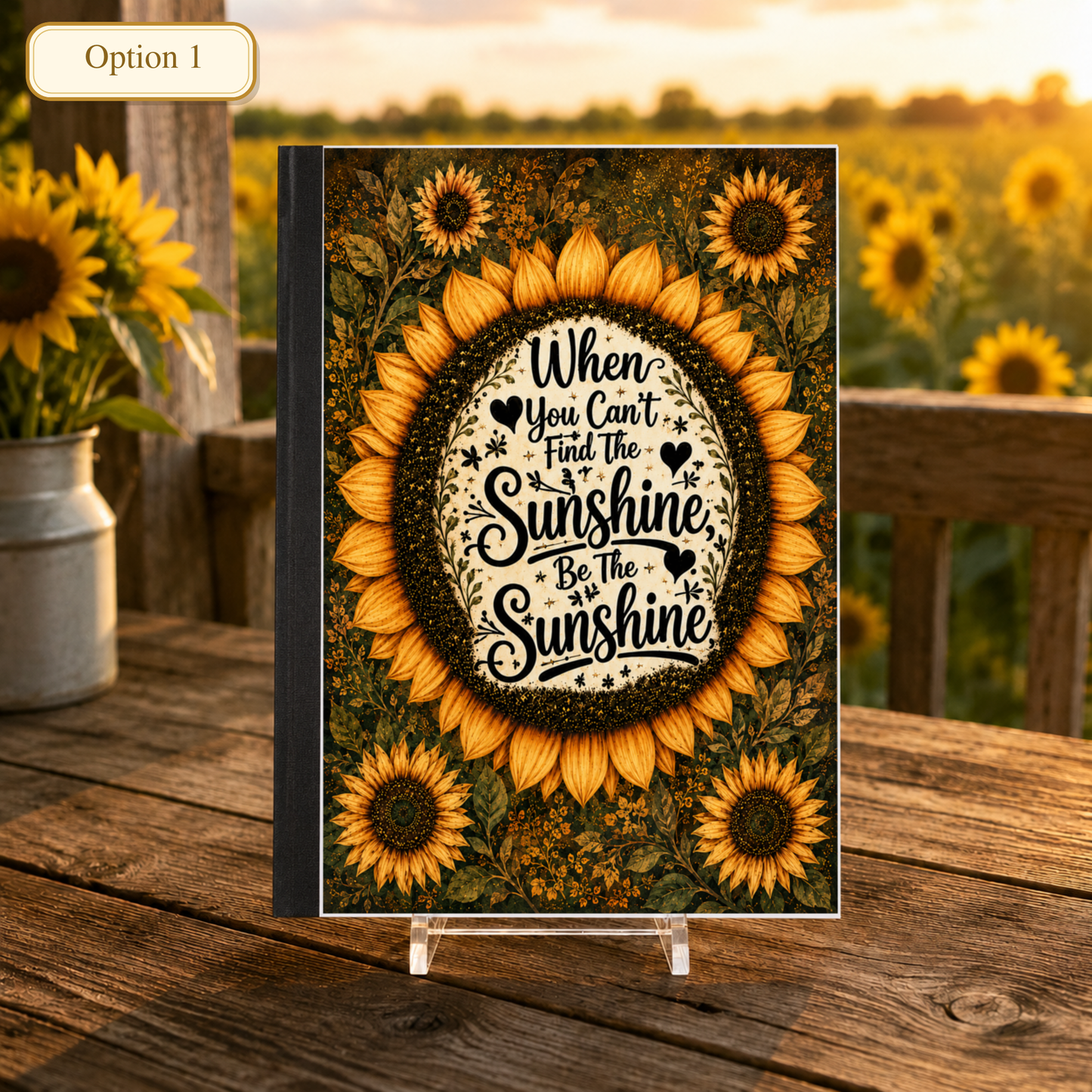 Sunflowers, Sunshine and Smiles- Custom Notebooks