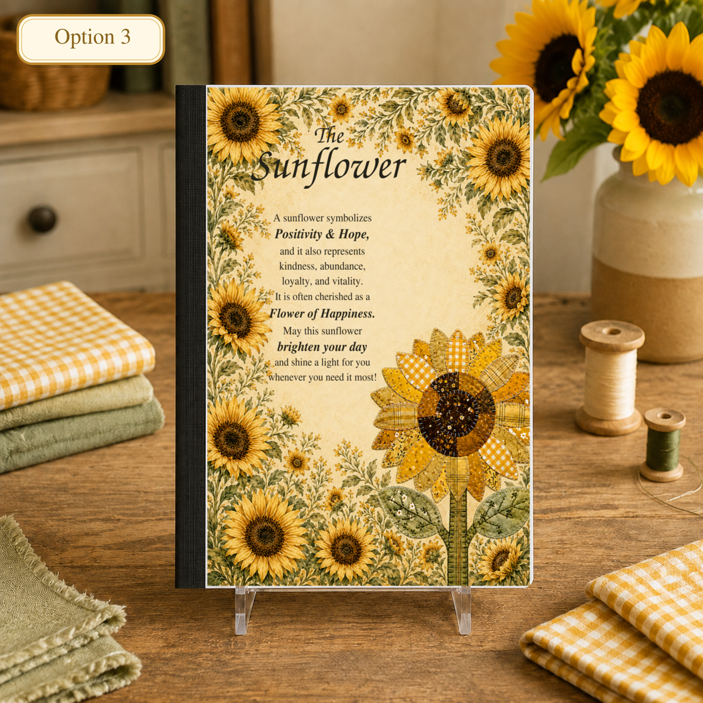 Sunflowers, Sunshine and Smiles- Custom Notebooks