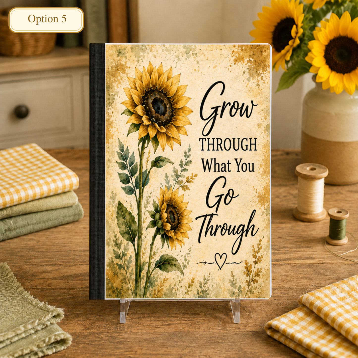 Sunflowers, Sunshine and Smiles- Custom Notebooks
